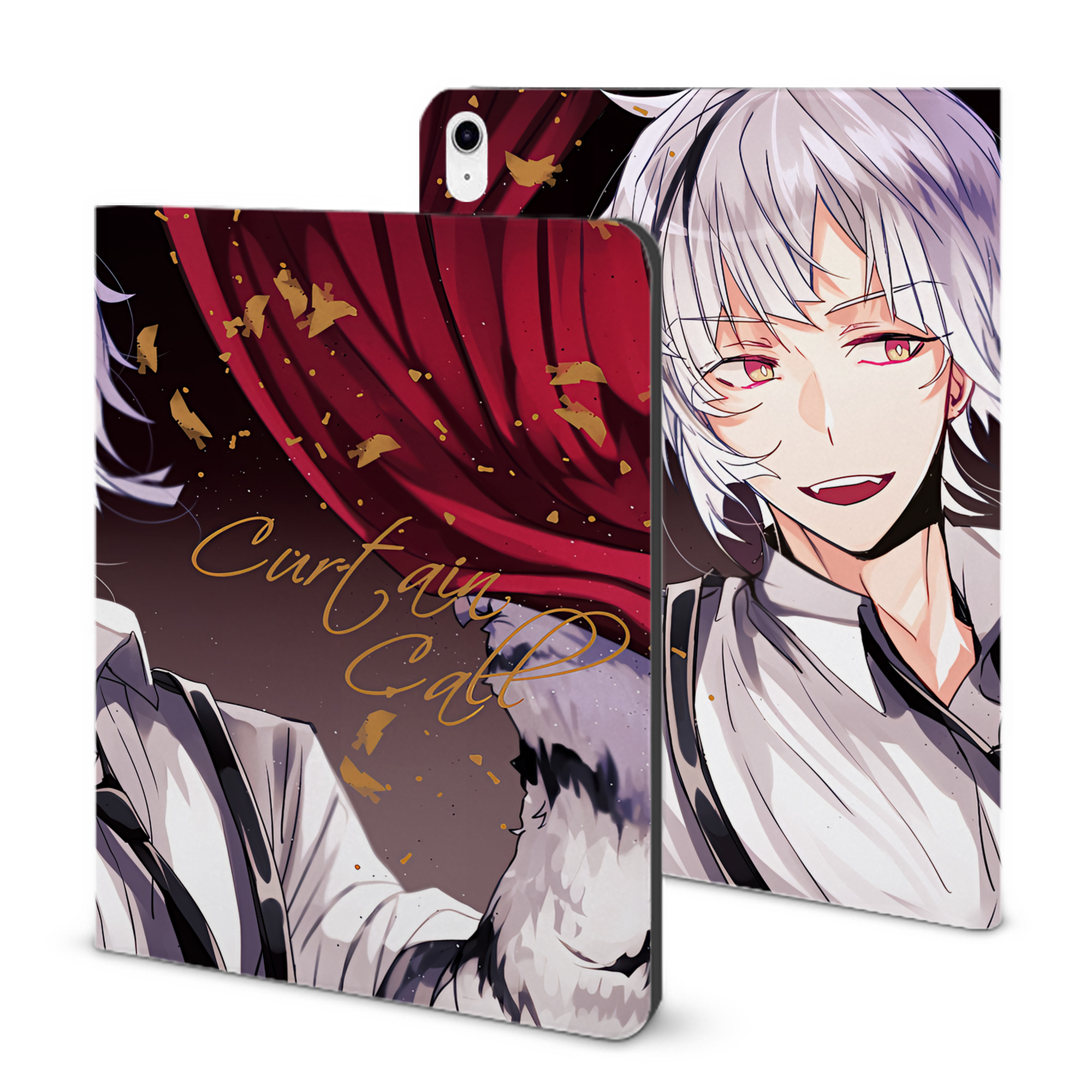 （画像用） 文豪ストレイドッグス Bungo Stray Dogs IPad ケース ブック型 PUレザー TPU 耐衝撃 軽量 薄型 ペン収納なし 全面保護 IPad 各モデル対応